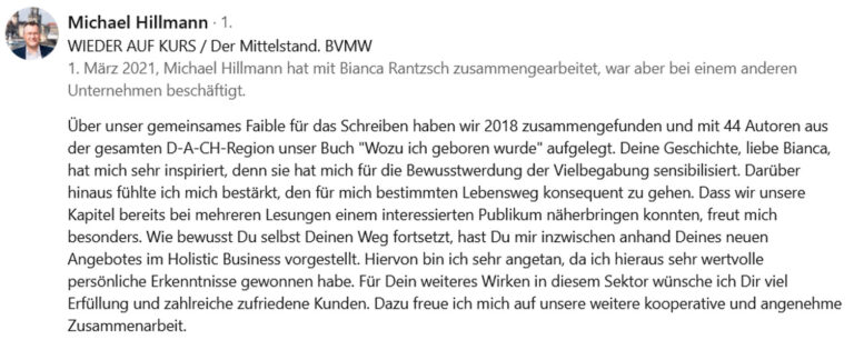 Kundenstimme zur Vielbegabung